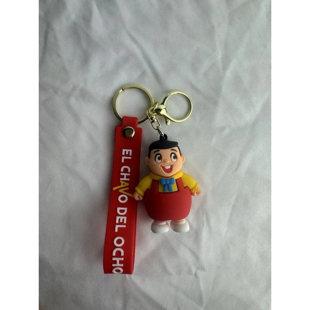 3D Cartoon Character Keychain El Chavo Del Ocho Red Strap Bag Charm